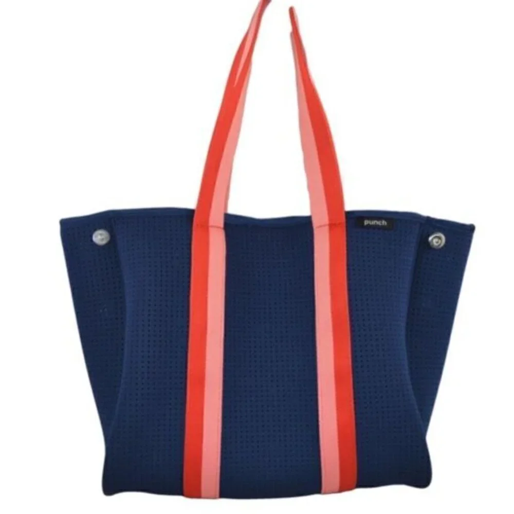 New Punch Australian Explorer Neoprene Navy Tote with mini zip bag - Picture 2 of 13